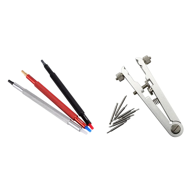 

3 Pieces Watch Needle Press Accessories Kit & 1Set Watch Bracelet Pliers Standard Of Spring Bar Remover Watch Bands