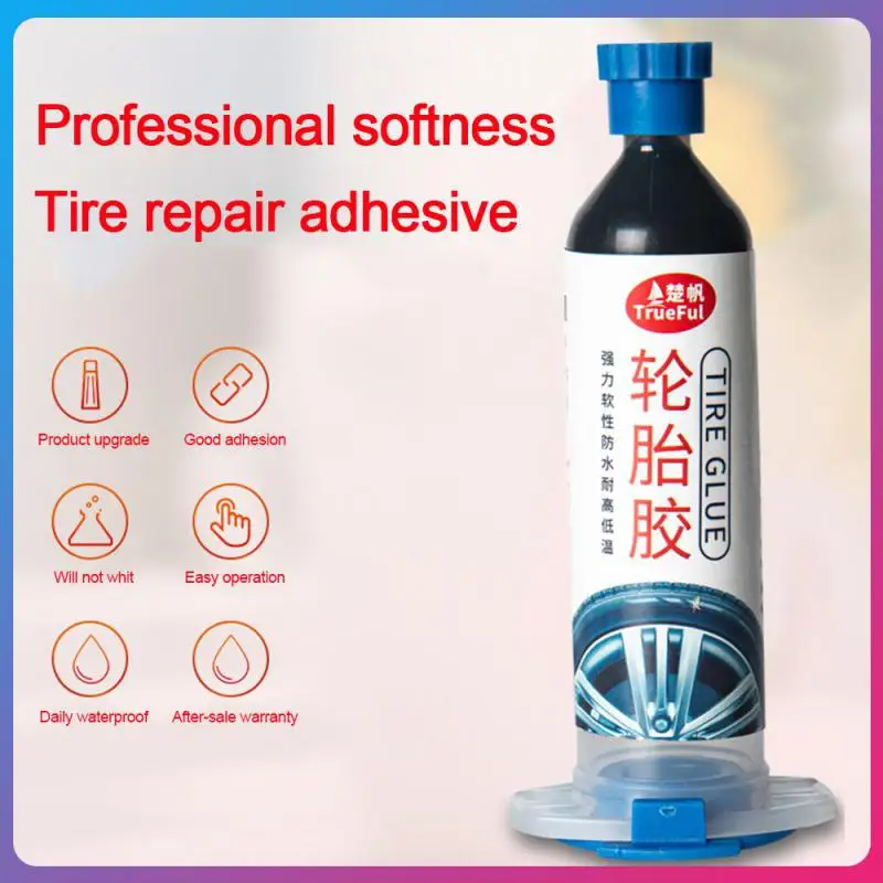 

Silicone Adhesive For Tires Portable Tire Glue Repair Glue Durable Repair Tire Cracks Strong Black Glue Car Special Glue 30ml