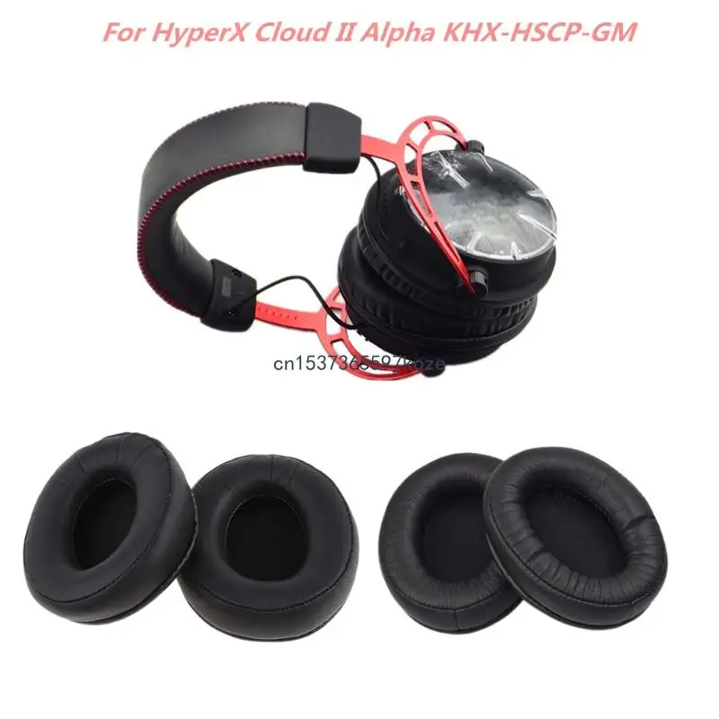 

1 Pair Earmuffs Ear Sponge Sleeve Leather Earmuffs Earpad Cushion Earphone Holster for Cloud II for Alpha KHX-HSCP-GM