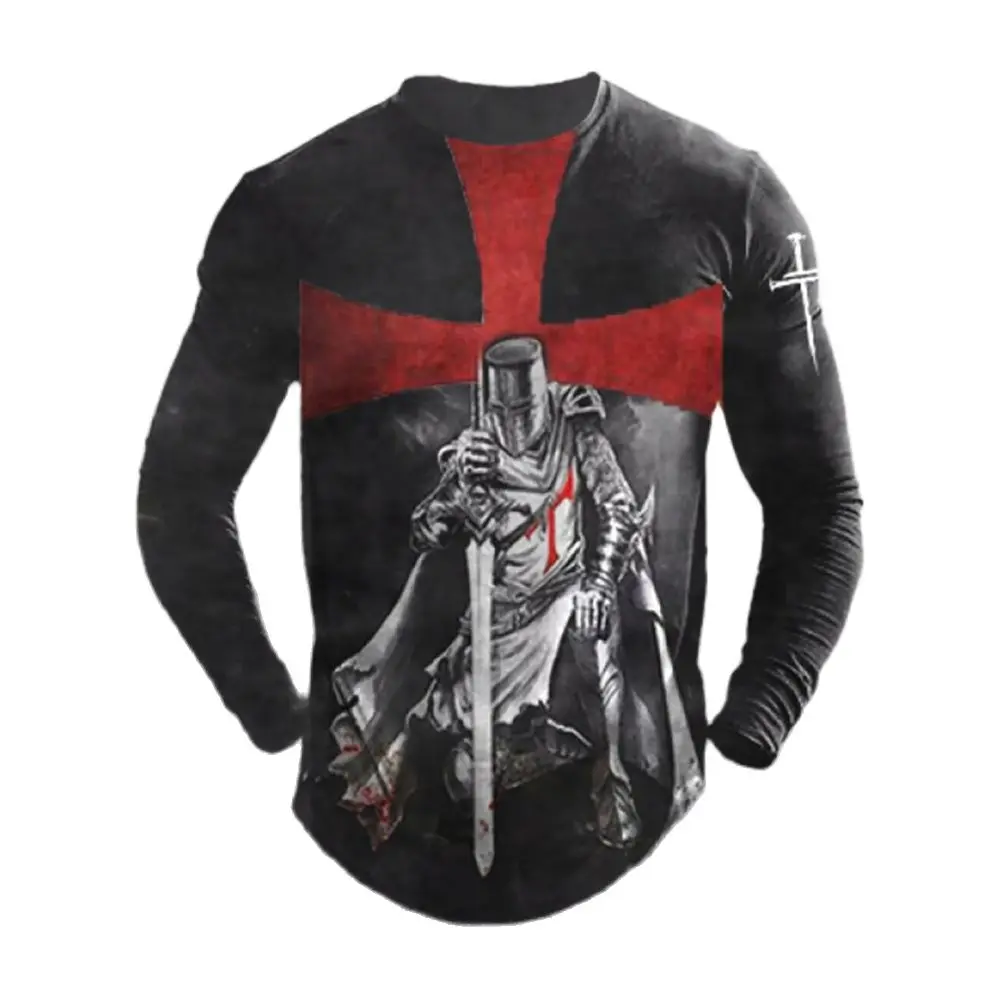 

3D Cotton Templar Print Long Sleeve T Shirt Men's Hip Hop Harajuku Plus Size Tracksuit 5xl