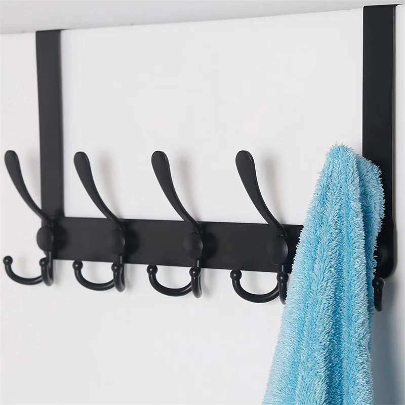 Stainless Steel Hooks Over The Door Home Bathroom Organizer Rack Clothes Coat Hat Towel Hanger New Bathroom Accessories Holder