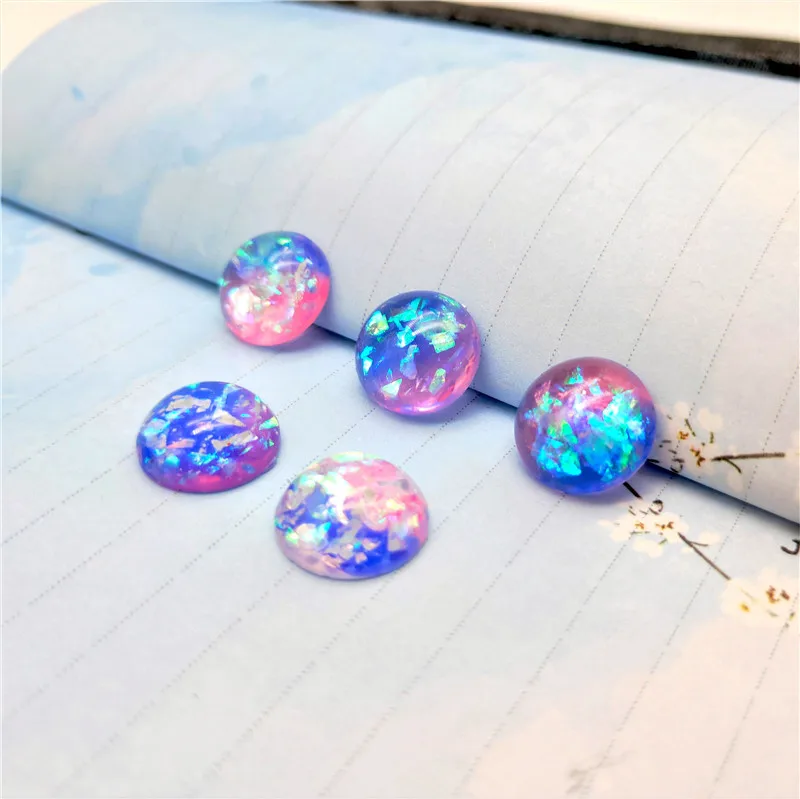 10 шт./лот двухцветные смешанные 15 20 мм круглые Пластиковые кабошоны с плоской