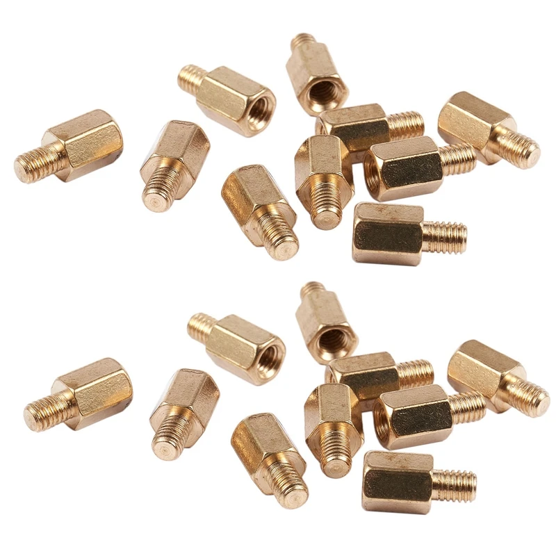 

20 Pcs PC PCB Motherboard Brass Standoff Hexagonal Spacer M3 6+4Mm
