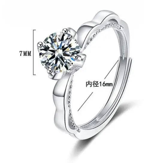 Изысканные круглые кольца с муассанитом цвета D стерлинговое серебро 925 пробы