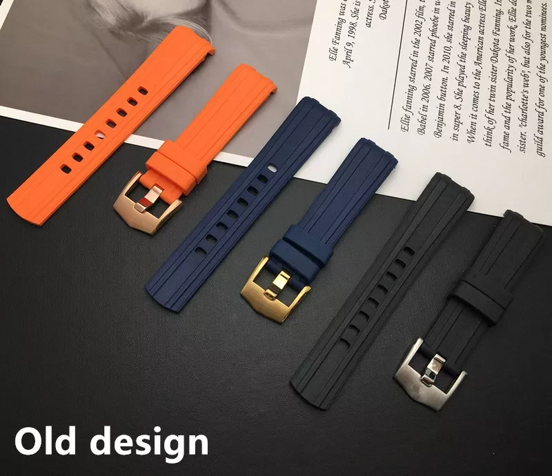 Top quality 20mm soft fluorine Rubber Silicone Watch band Buckle Grind Arenaceous Belt Special for Omega strap for Seamaster 300
