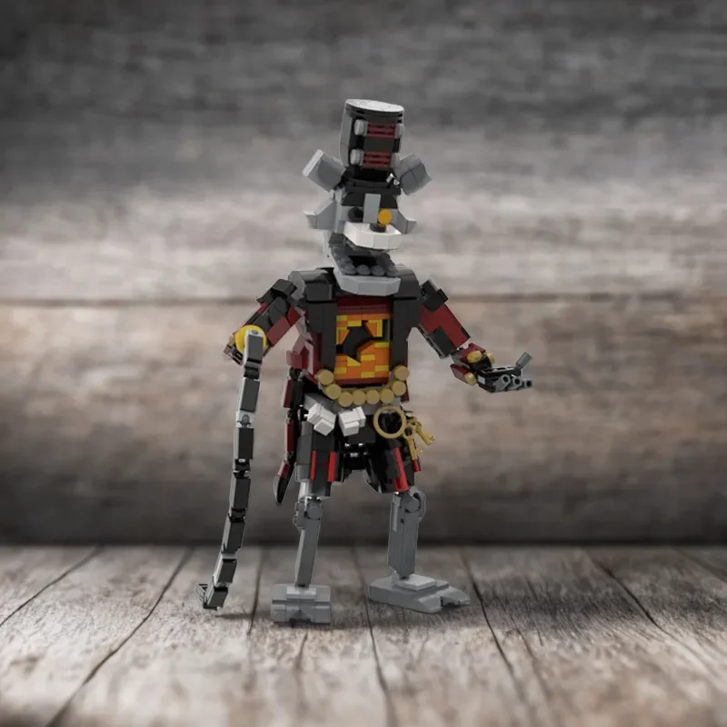 Фото Набор строительных блоков из 686 деталей – Ringmaster Foxy – Аниматронный клоун FNAF AR с тростью, подарочные блоки для фестиваля №1