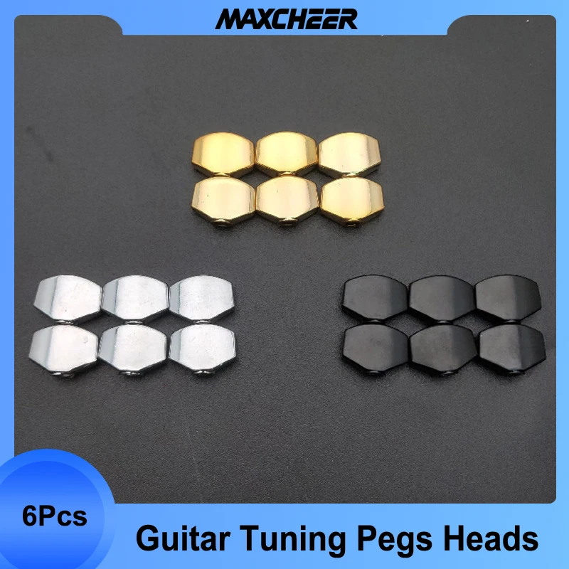 6pcs Guitar Peg Replacement Buttons Knobs Handle Small Metal Guitar Tuning Pegs Keys Tuners Machine Heads