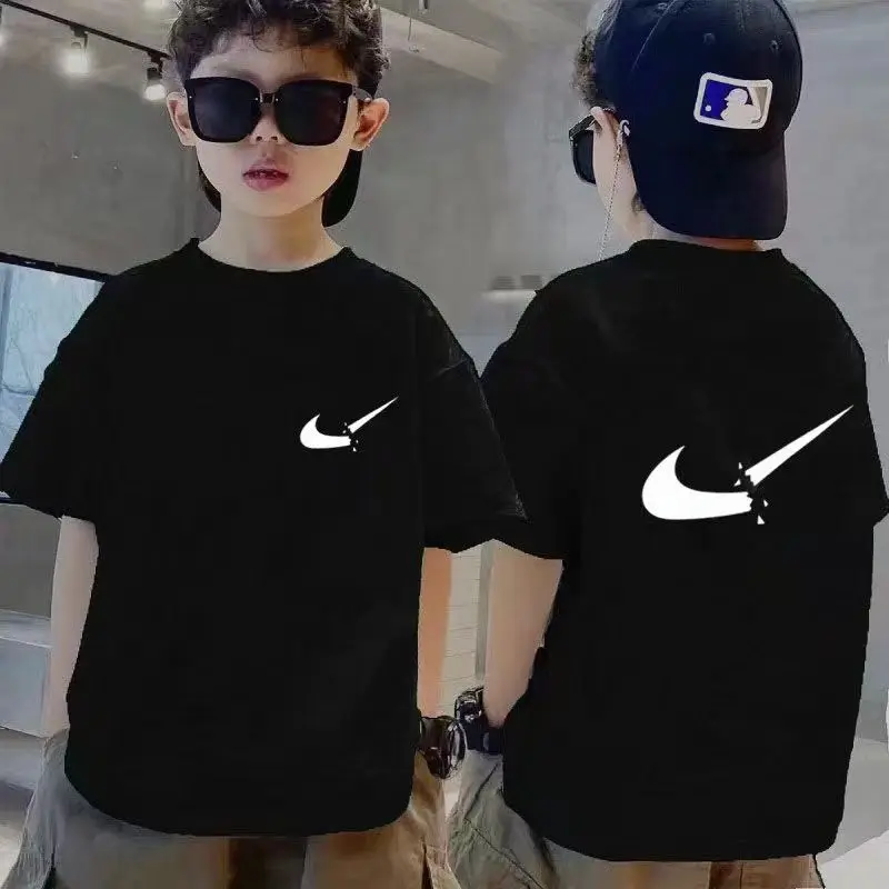 Футболка хлопковая с коротким рукавом и принтом свободного покроя