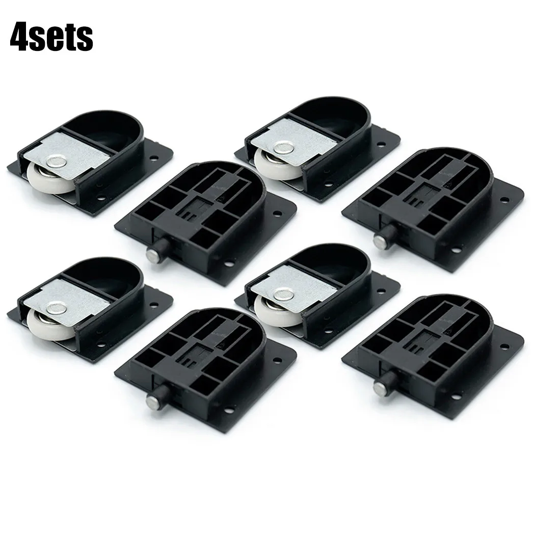 

Door Wheel Furniture Hardware Home Smooth 4Pairs Bead Black Building Cupboard Improvement Mute Roller High Quality