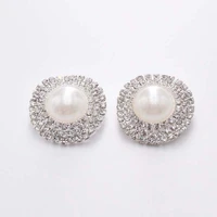 diy cute straw hat white pearl rhinestone buttons sew on applique applied shirt wedding evening bags shoes dresses accessories