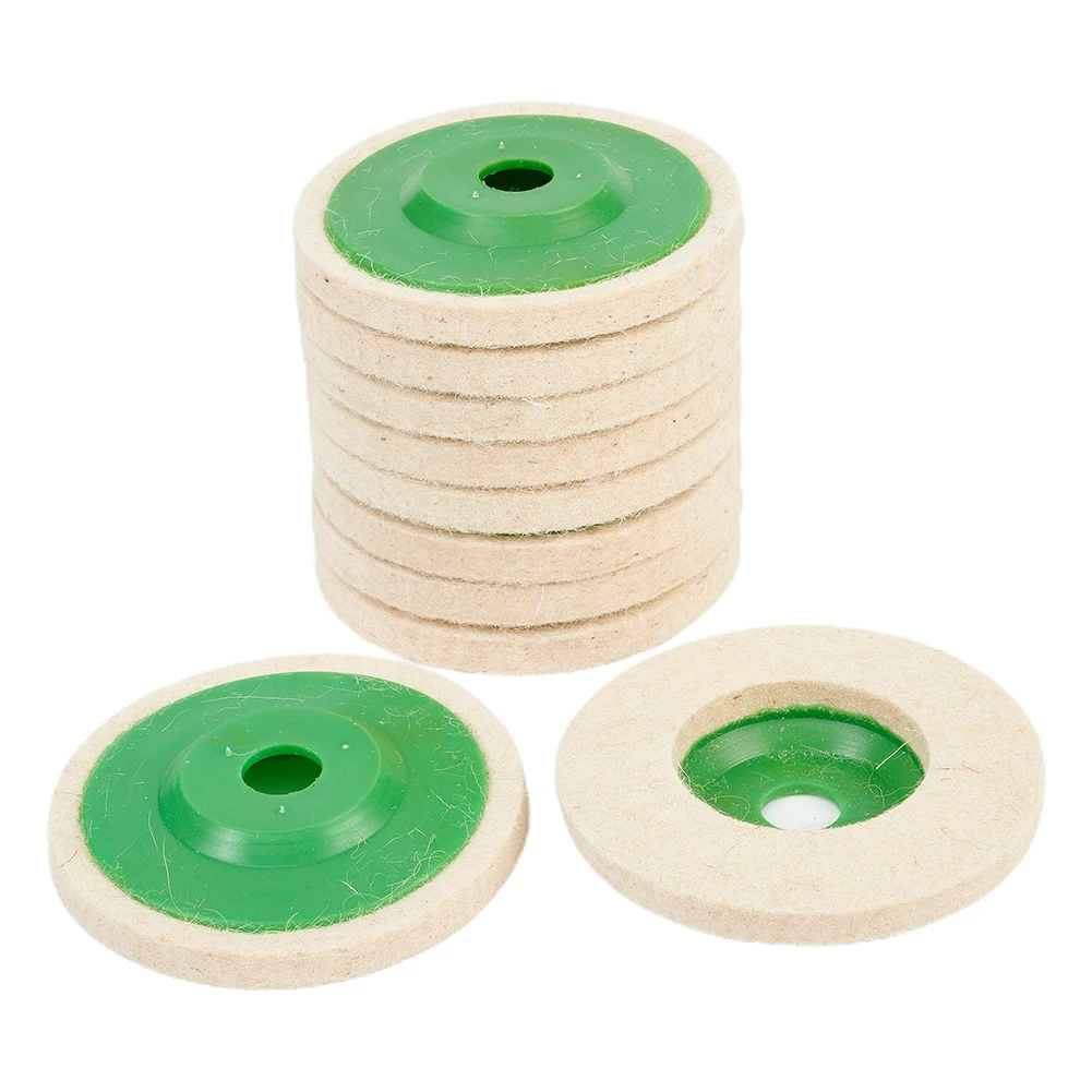

10pcs 4 Inch Wool Polishing Wheel Buffing Pads Felt Polishing Pad Disc For Metal Marble Glass Ceramics Polishing Wheel