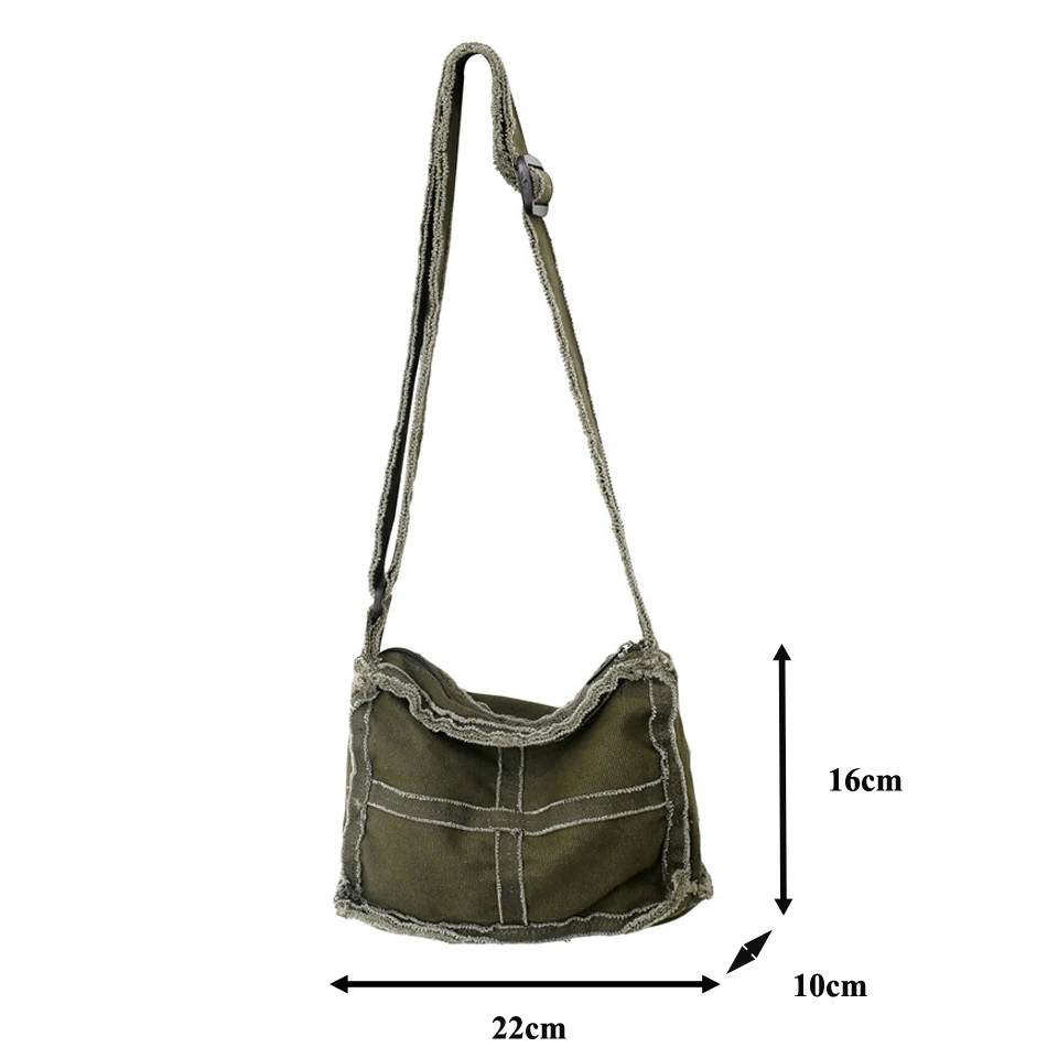 Mini Canvas Women's Bag Solid Handbags Casual Shoulder Cross Bag Vintage Eco Bag Korean Fashion Messenger Bag Y2K Purse Satchel