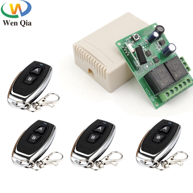 433Mhz Wireless RF Universal DC 6~30V 2CH Receiver Remote Control Switch Transmitter For Garage Door LED Motor Sliding Door Lamp