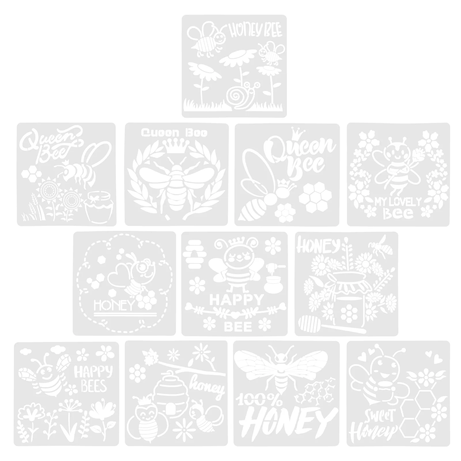 

12 Pcs Honey Theme Drawing Stencils DIY Painting Templates Drawing Template