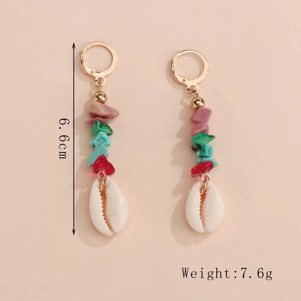 Женские серьги-подвески в богемном стиле асимметричные случайного цвета виде