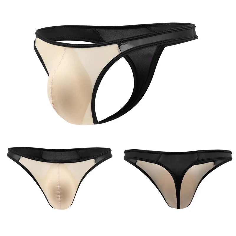 8PCS Men's Briefs Sexy Ice Silk Low Waist Bikini Underpants Mens Briefs Underwear Men Sexy Underwear U Convex Thong Pantie