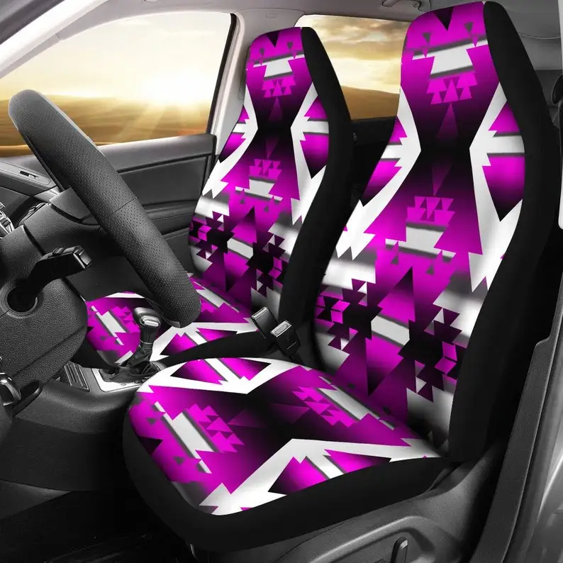 

Pink Winter Camp Car Seat Covers | Universal Fit Seat Protectors For SUV and Car Bucket Seats