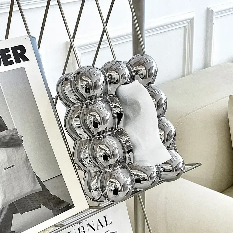 

Boxes Tissue Holder Bedroom Decor Balls Plating Box Luxury Tissue Home Cover Napkin Tissue for Living Facail Ceramic Room Case