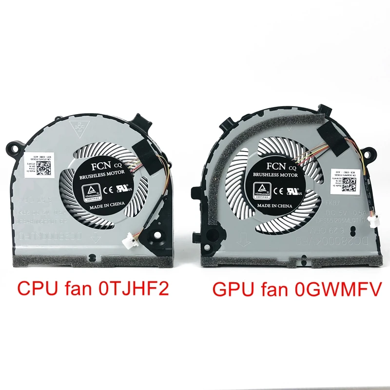 

New Original Laptop CPU GPU Cooling Fan for Dell Inspiron Game G3 3579 3779 G5 5587 Cooler 0TJHF2 0GWMFV DFS481105F20T FKB6 FKB7