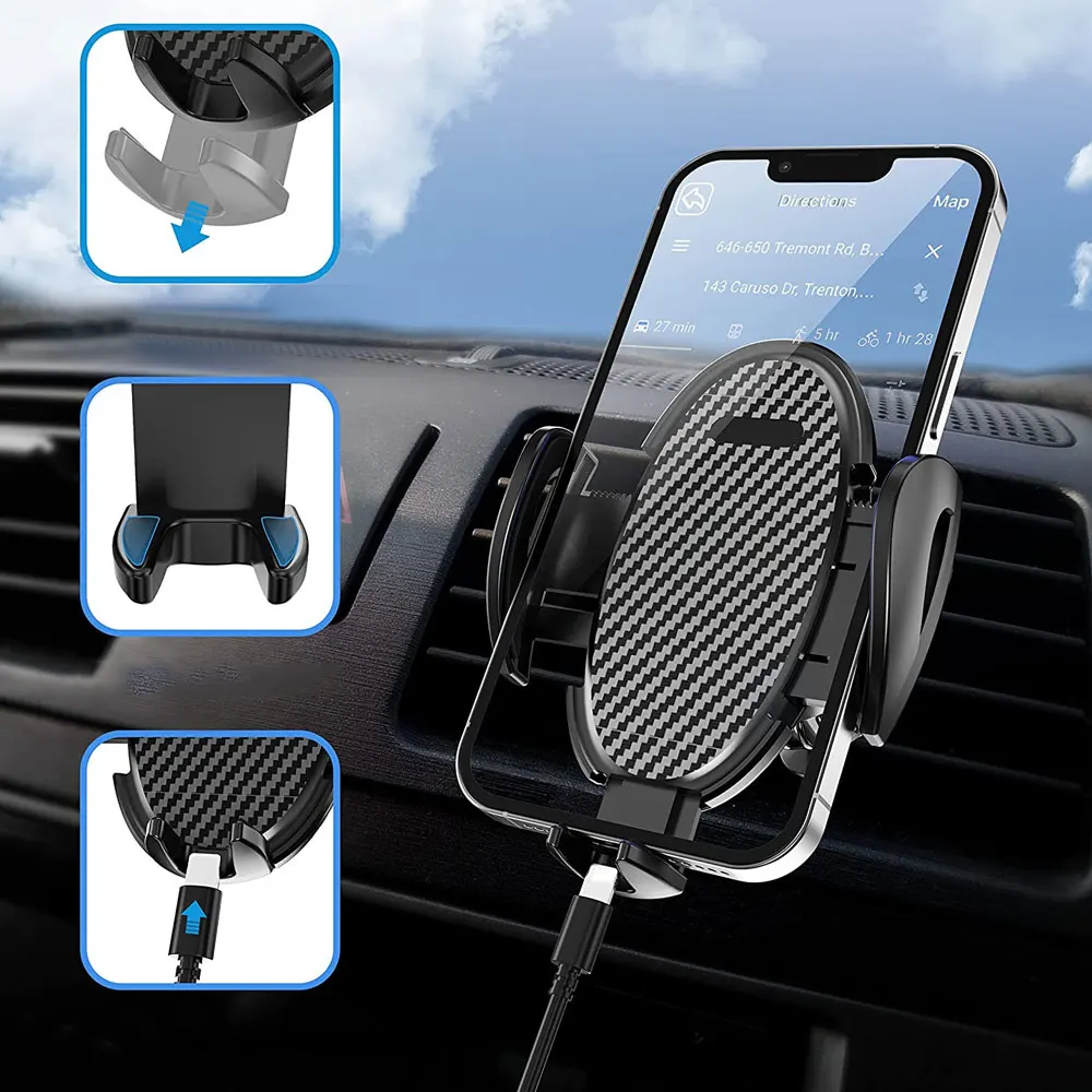 Автомобильный держатель для телефона с креплением на вентиляционное отверстие