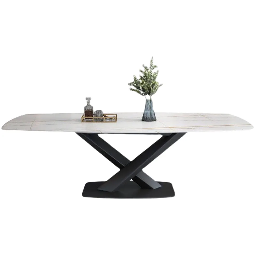 

Rock Board Dining Table Square Restaurant Table Light Luxury Kitchen Furniture Having Dinner Modern