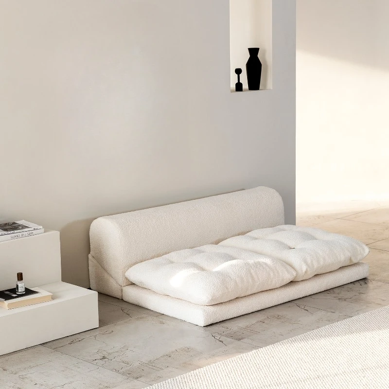 Минималистичный диван для гостиной из белой ткани супермягкий и удобный ленивый