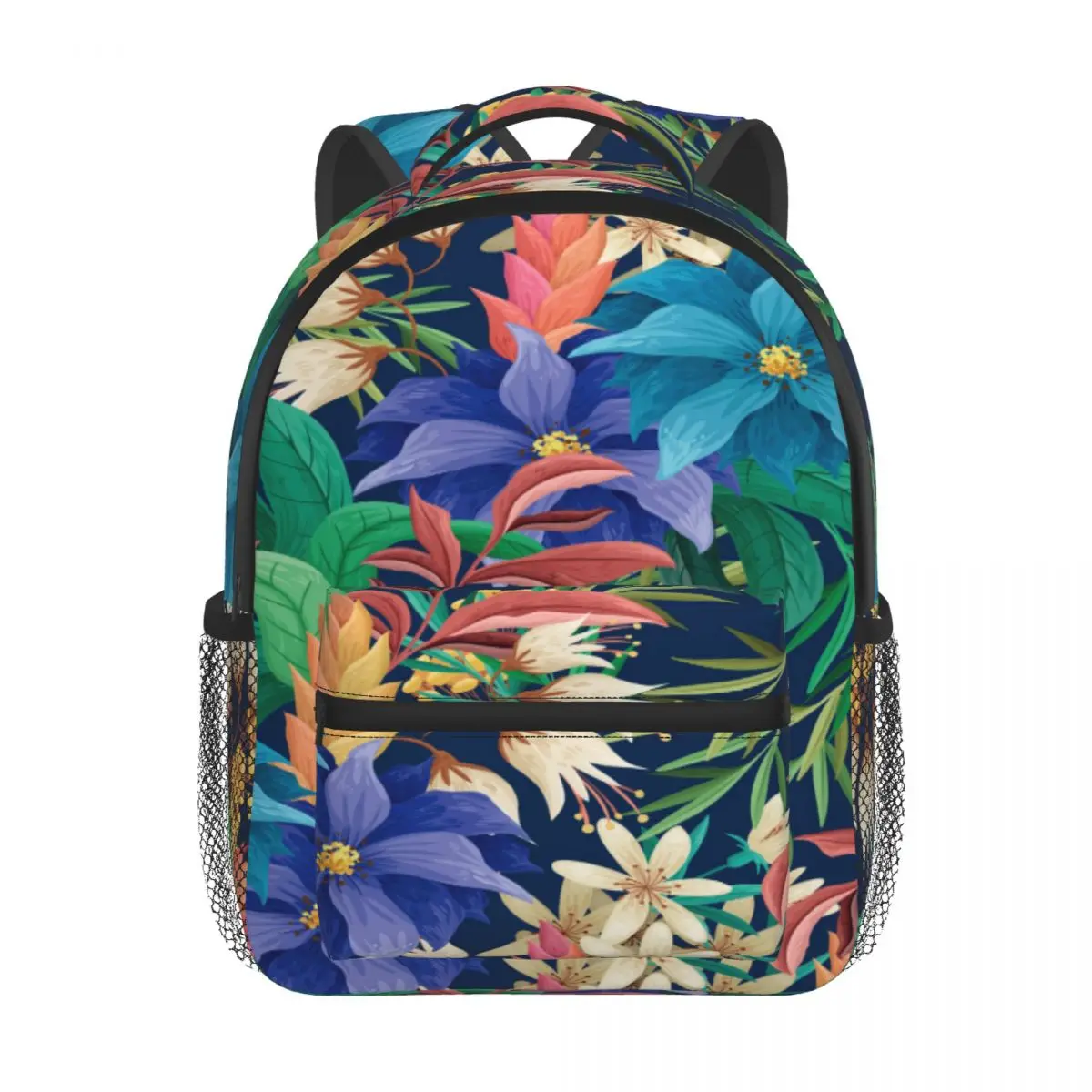 Hand Painted Floral Kids Backpack Toddler School Bag Kindergarten Mochila for Boys Girls 2-5 Years