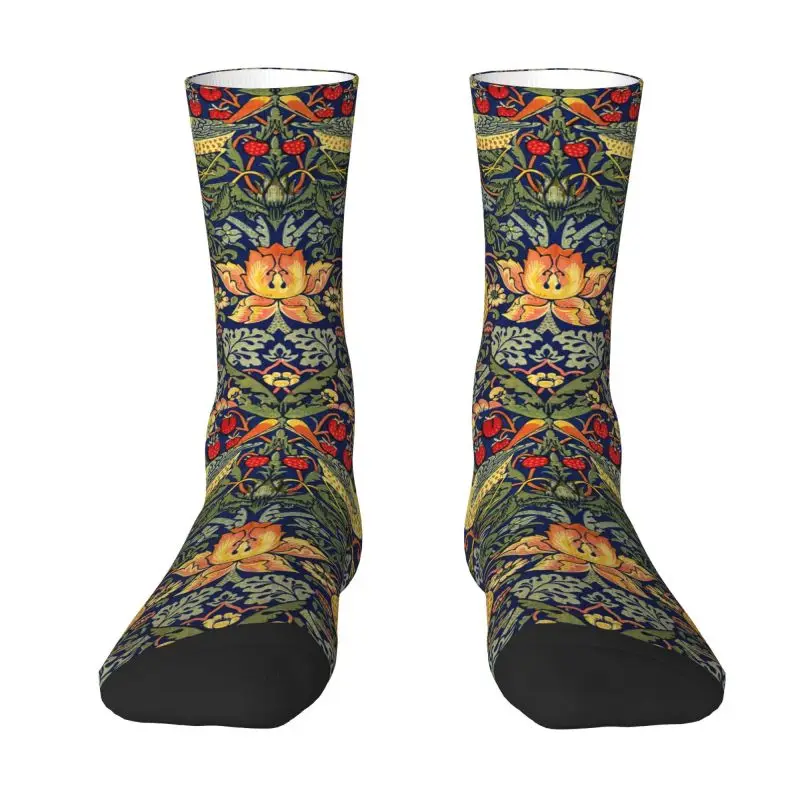 

Милые мужские носки унисекс с рисунком Вильяма Морриса, теплые удобные короткие носки с 3D-принтом клубники и кражи
