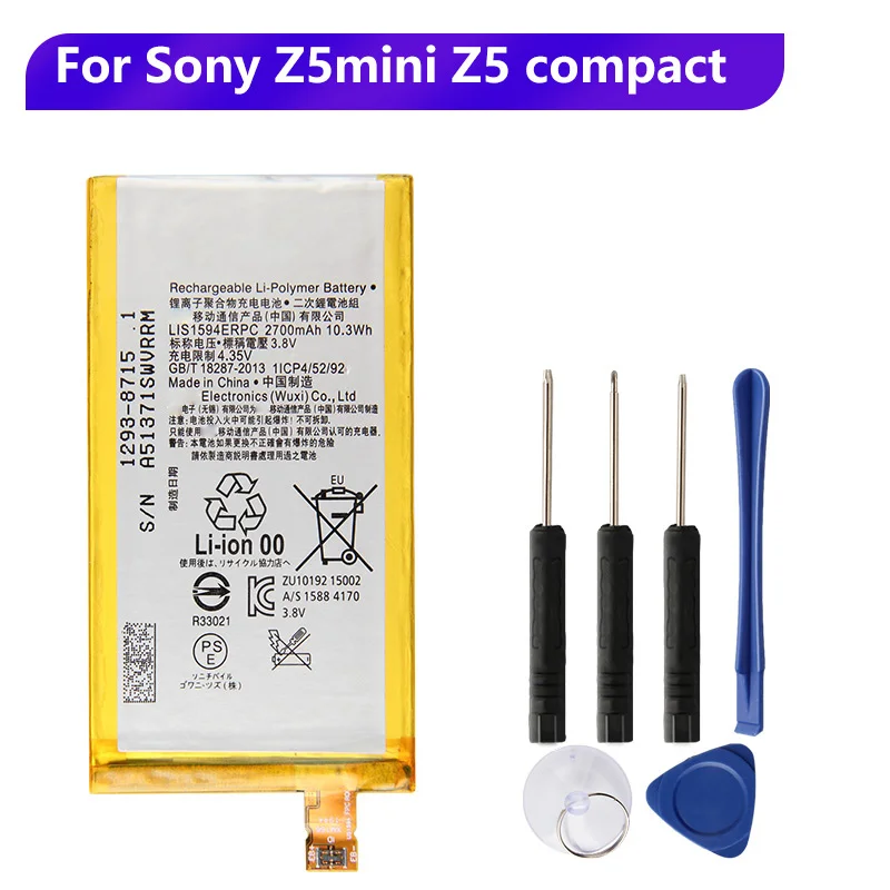 

Replacement Battery LIS1594ERPC For SONY Xperia Z5C Z5 mini E5823 z5 compact Rechargeable Phone Battery 2700mAh