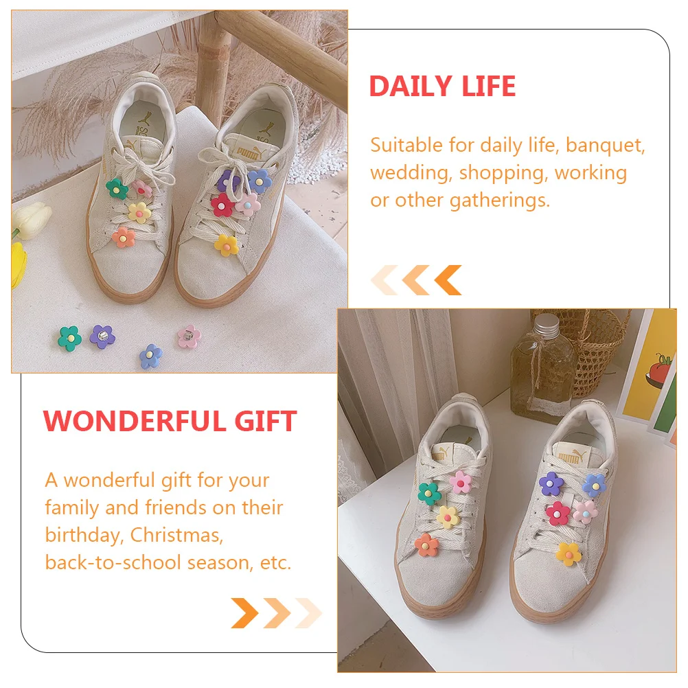 Цветочные застежки для обуви шнурки кроссовок декоративные с подвесками