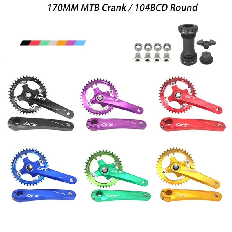 

IXF Mountain Bicycle Hollow Technology 170mm Crank BB 104BCD Round Narrow Chainring 32T 34T 36T 38T Crankset Tooth Plate Parts