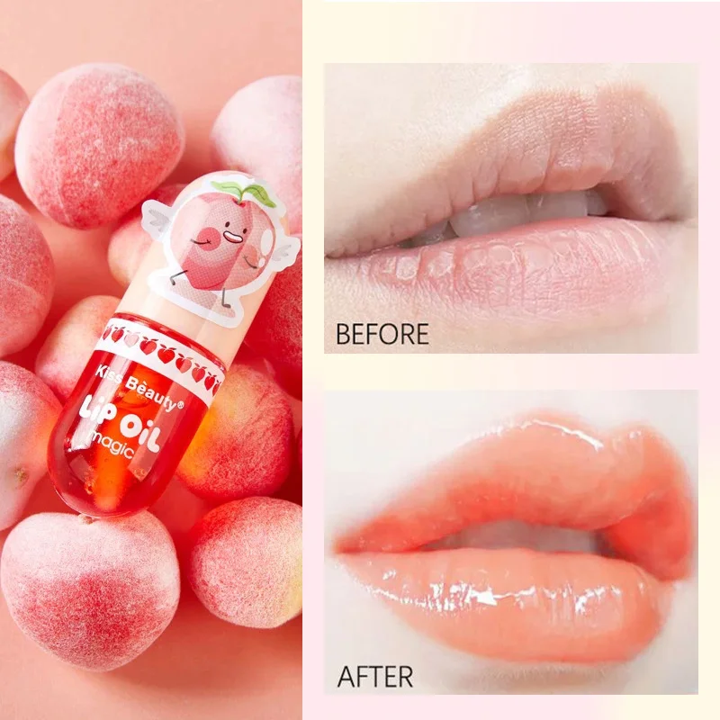 

Peach Lips Gloss Moisturizing Glossy Lip Oil Repair Chapped Long Lasting Nourishing Waterproof Liquid Lipstick Beauty Cosmetics