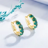elegant body jewelry women girls huggie hoop earrings circular earrings emerald green hoop earrings round hoop earrings
