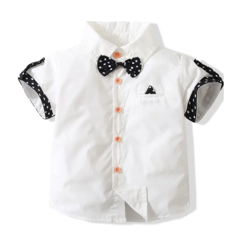 

2022 New Arrival Boys Fashion Short Sleeve Shirts Cotton Gentleman Boy's Top Children's Clothing