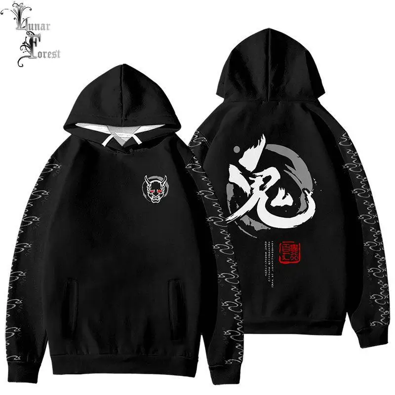 

2022 Hyakki Yako Youkai Oni 3D печать для мужчин/женщин Осенняя мода японский Harajuku толстовки Свитшот длинные S универсальные