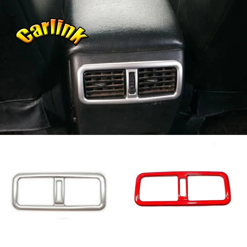 

For Nissan X-trail T31 2008-2013 ABS Matte/Red Car Rear Armrest Air Conditioner Outlet Trim Frame Sticker Internal Accessories