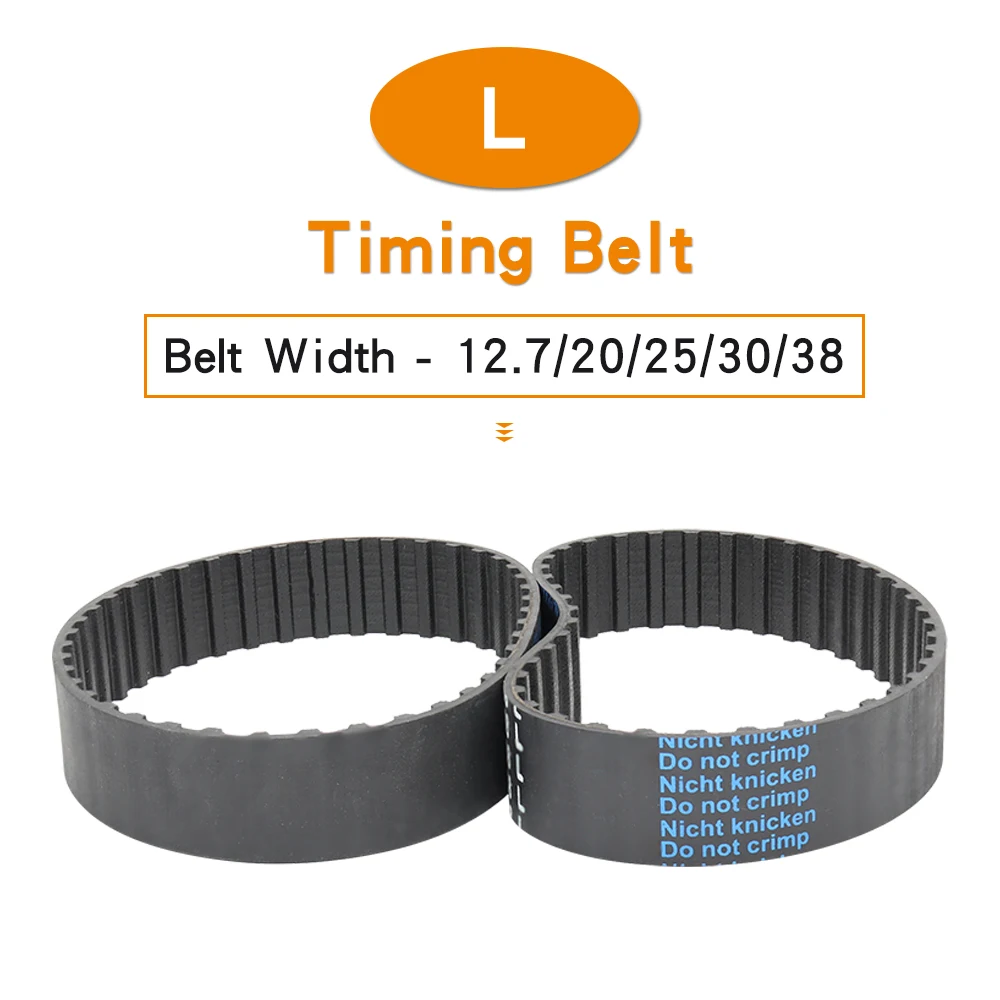 

L Timing Belt 86L/98L/100L/109L/112L/113L/120L/124L/131L/135L/140L Closed Loop Rubber Synchronous Belt Width 12.7/20/25/30/38 mm