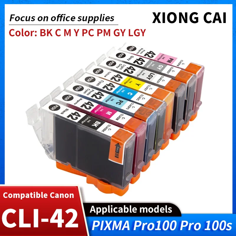 Новый совместимый картридж с чернилами для Canon PIXMA Pro-100 принтера Pro 100 cli42BK C Y GY LGY M PC