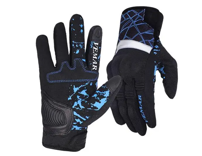 Мужские мотоциклетные перчатки Vemar красные защитные для сенсорных экранов