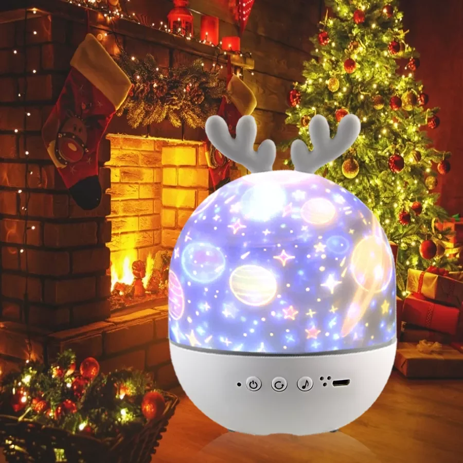

Kids Star Night Light Rotating Starry Sky Projector Colorful Music Bedside Lamp Rechargeable Bedroom Night Lamp Kid Baby Gift