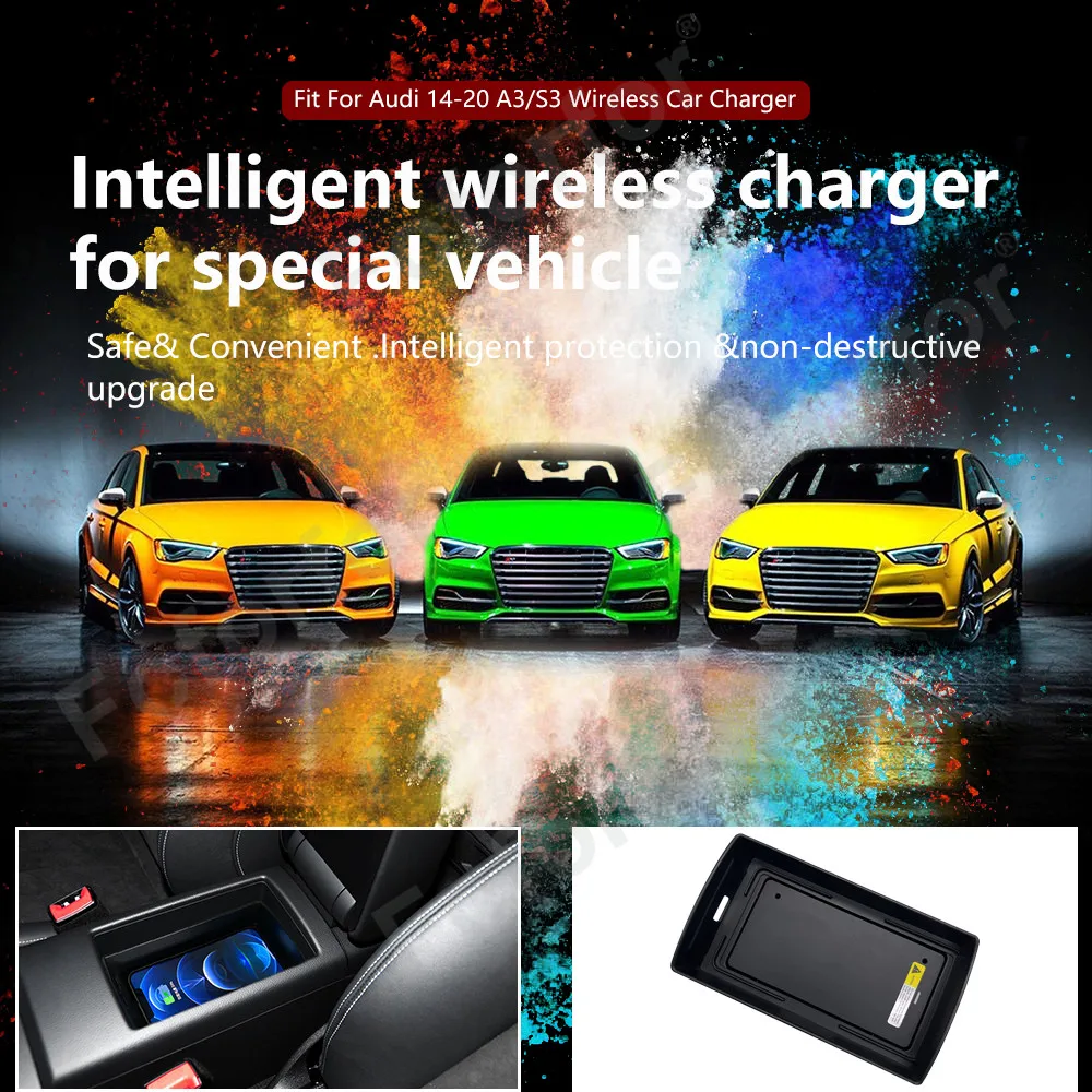 Купи Car Wireless Charger Fast Charging For Audi A3 S3 Intelligent Infrared Phone Holder For Iphone Samsung за 5,340 рублей в магазине AliExpress