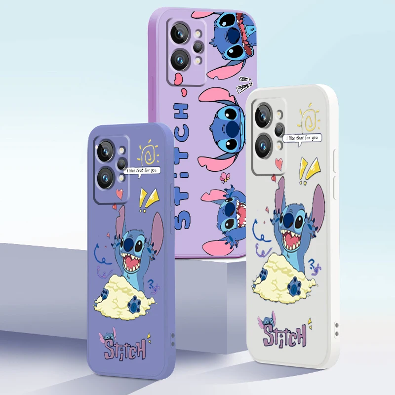 

Lilo & Stitch Disney Cartoon Liquid Rope Phone Case For OPPO Realme Q3S Q5i 50A 50i C21Y C11 GT Neo3 Neo2 9 9i 8 8i 7 Pro Plus