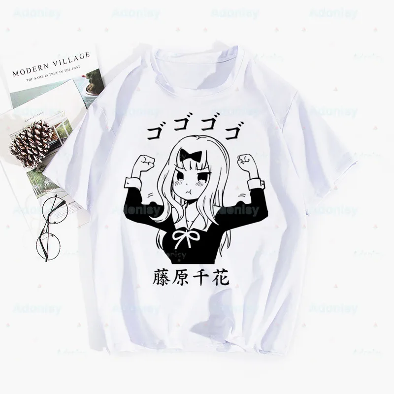 

Kaguya-sama Love is War Fujiwara Chika Shinomiya Women T Shirt Girl Harajuku Graphic Tops Kawaii Female T-shirt,Drop Ship