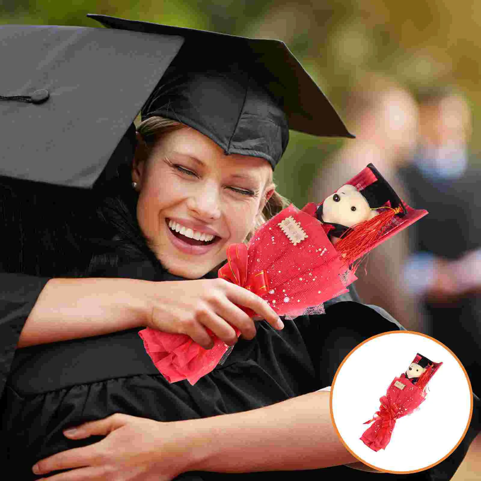 

Graduation Bear Bouquet Party Wedding Decoration Festival Gift for Graduation Celebration 2022 Graduation Gifts Red