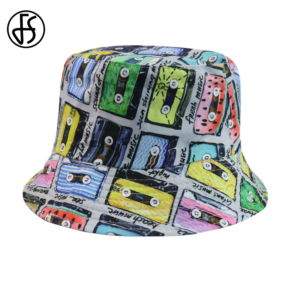 

FS новая Японская уличная хип-хоп шляпа Gorras с ленточным принтом рыбацкие шляпы мужские уличные пляжные шляпы Панама Кепка