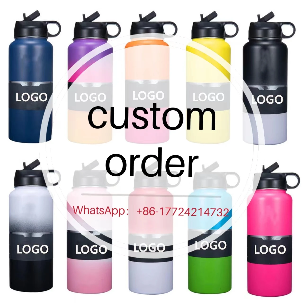 

32oz/40oz Flask Tumber Vacuum Stainless Steel Water Bottle Thermos Cup Portable Outdoor Sports Custom Cup Customized bottle