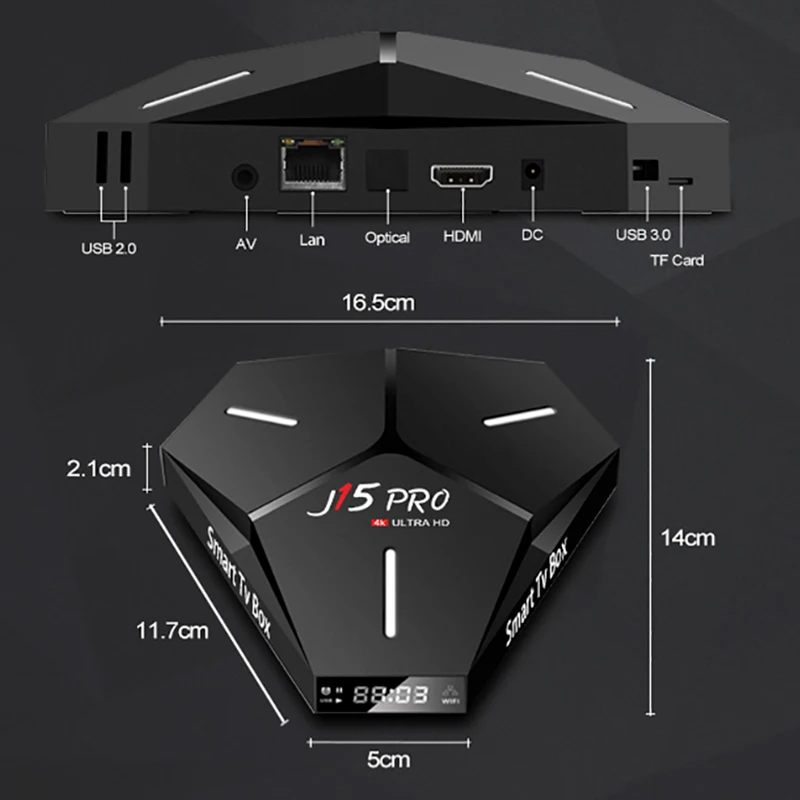 Хит продаж ТВ-приставка J15 Pro Smart Tv Android 9 0 RK3328 двойной Wi-Fi 2 4 ГГц/телефон 4K HD BT