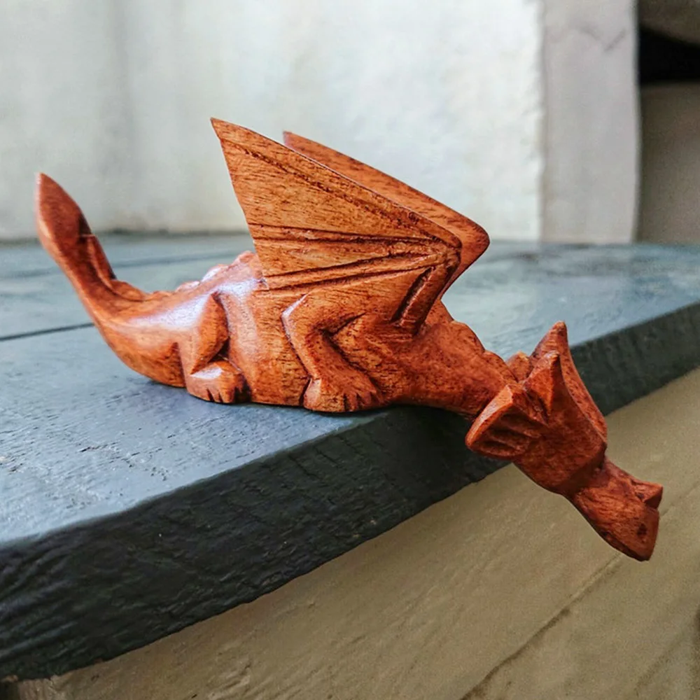 

Resin Log Color Dragon Statue Adorable Ornament Non-fading and Exquisite Workmanship Unique Design Simulation Models Ideal Gifts