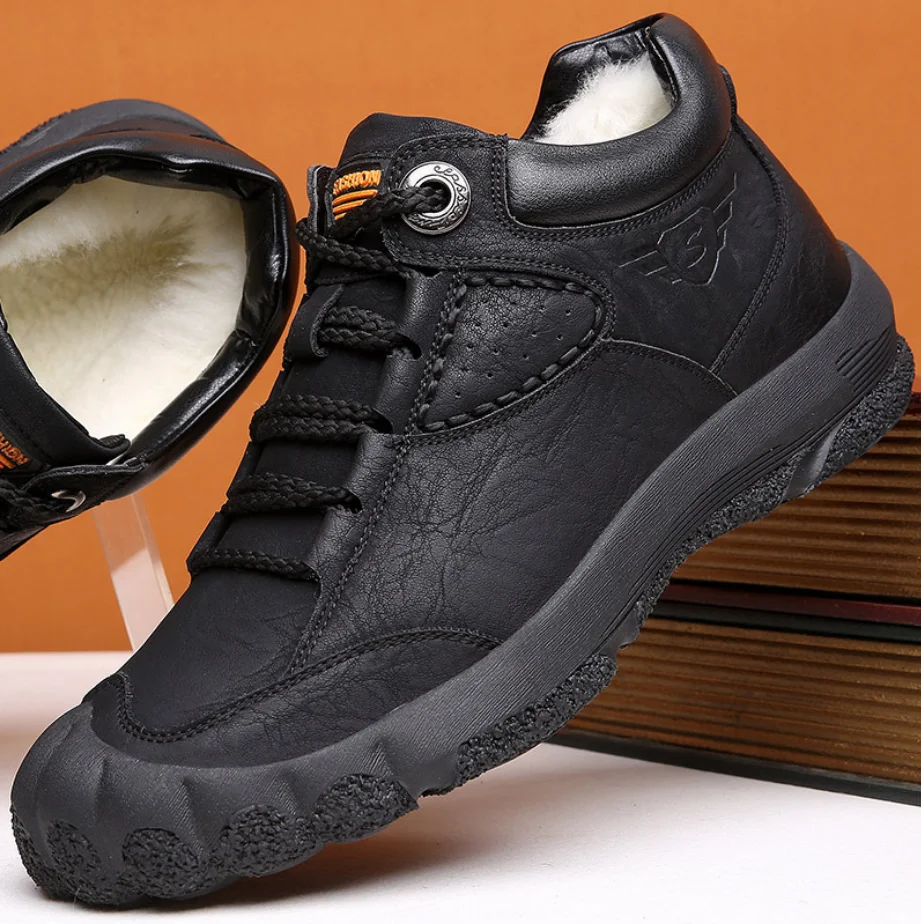 

Winter Waterproof Men Boots Plush Super Warm Snow Boots For Men Hiking Sneakers Men Ankle Boots Outdoor Mountain Climbing Shoes