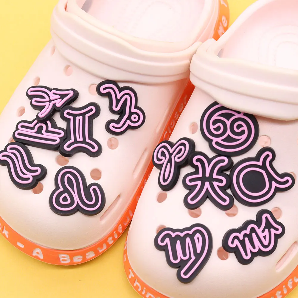 12 шт. знаки Зодиака Стрелец ПВХ обуви талисманы украшения рыбы взрослые сандалии